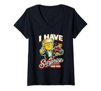Donna I Have A Surprise for You Humor Ironie Maglietta con Collo a V