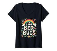 Donna I Have Bed Bugs Divertente Retro Offensivo Meme inappropriato Maglietta con Collo a V