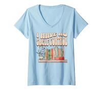 Donna I Have No Shelf Control Bookworm, Idea Regalo per Amanti della Lettura Maglietta con Collo a V