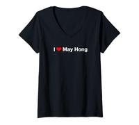 Donna I Heart May Hong Maglietta con Collo a V
