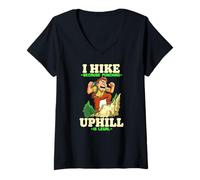 Donna I HIKE BECAUSE PUNCHING UPHILL IS LEGAL Maglietta con Collo a V