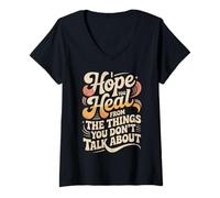 Donna I Hope You Heal from The Things You Don't Talk About |- Maglietta con Collo a V