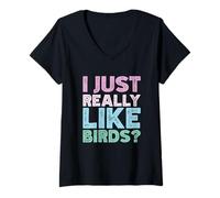 Donna I Just Really Like Birds? Maglietta con Collo a V