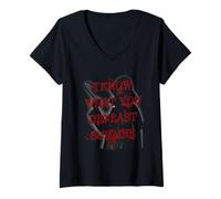 Donna I Know What You Did Last Summer Bloody Hook Retro Horror Maglietta con Collo a V