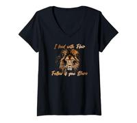 Donna I Lead with Flair Follow If You Dare Maglietta con Collo a V