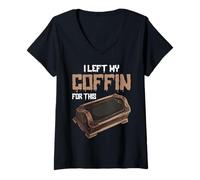 Donna I Left My Coffin For This Introverso rammarico spettrale - Maglietta con Collo a V
