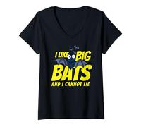 Donna I Like Big Bats And I Cannot Lie Funny Bat Lovers Maglietta con Collo a V