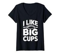 Donna I Like Big Cups Maglietta con Collo a V