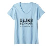 Donna I Like Big Mugs And I Can't Lie Maglietta con Collo a V