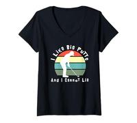 Donna I Like Big Putts and I Cannot Lie (testo bianco) Maglietta con Collo a V