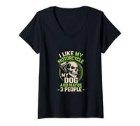 Donna I Like My Motorcycle Lover Funny Motorcycle Lover Biker Uomo Maglietta con Collo a V