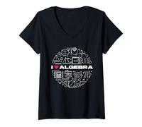 Donna I Love Algebra - Insegnante di Matematica Studente di Matematica Maglietta con Collo a V