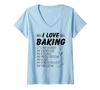 Donna I Love Baking It's My Hobby Cookie Baker Donna Uomo Maglietta con Collo a V