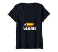 Donna I Love Barcelona, Barcelona Graphic Tees & Cool Designs Maglietta con Collo a V