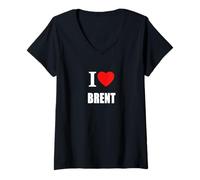 Donna I Love Brent Souvenir Memory. Nato e allevato Maglietta con Collo a V