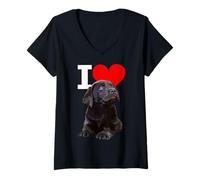 Donna I Love Chocolate Lab Dog Brown Labrador Retriever Lover Maglietta con Collo a V