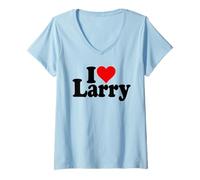 Donna I Love Cuore Larry Lawrence Nome su Un Tee Maglietta con Collo a V