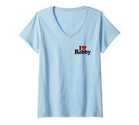 Donna I Love Cuore Robby Robert Rob Nome su Un Tee Maglietta con Collo a V