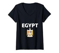 Donna I Love Egypt, Enjoy Wear Egypt Eagle Graphic Design Cool Maglietta con Collo a V