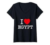Donna I Love Egypt Graphic Tees - Novelty T-Shirts & Cool Designs Maglietta con Collo a V