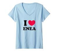 Donna I Love Enea Maglietta con Collo a V