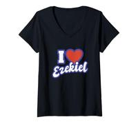 Donna I Love Ezechiele Maglietta con Collo a V