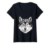 Donna I Love Foxes, Enjoy Wear Cool Wild Sketch Hand Drawn Fox Maglietta con Collo a V