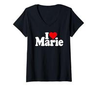 Donna I Love Heart Marie Nome su Un Tee Maglietta con Collo a V