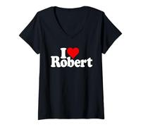 Donna I Love Heart Robert Rob Robby Nome su Un Tee Maglietta con Collo a V