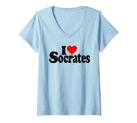 Donna I Love Heart Socrates SOCRATIC Greca FILOSOFIA Maglietta con Collo a V