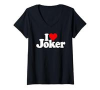 Donna I LOVE JOKER NOME NICKNAME SU UN TEE Maglietta con Collo a V