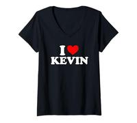 Donna I Love Kevin I Heart Kevin Nome Kevin Scherzo Divertente Maglietta con Collo a V