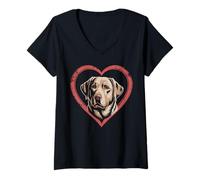 Donna I Love Labrador Retrievers Cuore Labrador Maglietta con Collo a V