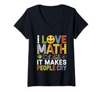 Donna I Love Math, It Makes People Cry ---- Maglietta con Collo a V