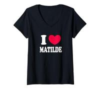 Donna I Love Matilde Maglietta con Collo a V