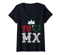 Donna I Love Mexico Souvenir Heart Mexican Pride Nopal Mexicans Maglietta con Collo a V
