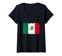 Donna I Love Mexico, Vintage Mexico Illustration Graphic Designs Maglietta con Collo a V