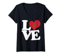 Donna I Love Morocco Flag Heart Viaggio Patriottico Maglietta con Collo a V