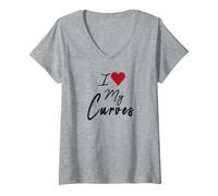 Donna I Love My Curves Thick Womans Maglietta con Collo a V