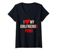 Donna I Love My Girlfriends Pene Abbigliamento Maglietta con Collo a V