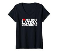 Donna I Love My Hot Latina Girlfriend Maglietta con Collo a V