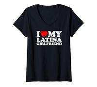 Donna I Love My Latina Girlfriend Maglietta con Collo a V