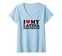 Donna I Love My Latina Girlfriend Maglietta con Collo a V