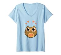Donna I Love Owls I Heart Owls Birdie Lover Night Bird Watcher Maglietta con Collo a V