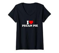 Donna I Love Pecan Pie Maglietta con Collo a V