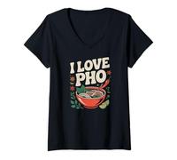 Donna I Love Pho Vietnamita Zuppa di Noodle Delizia Maglietta con Collo a V