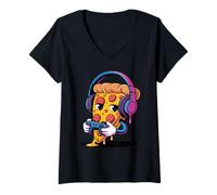 Donna I Love Pizza Slice of Pizza Costume Videogioco Mens Pizza Maglietta con Collo a V