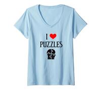 Donna I Love Puzzles I Heart Puzzles Puzzler Puzzle Puzzle Amante Maglietta con Collo a V