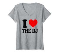 Donna I Love The DJ Maglietta con Collo a V