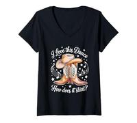 Donna I Love This Dance Come Inizia Line Dance Maglietta con Collo a V